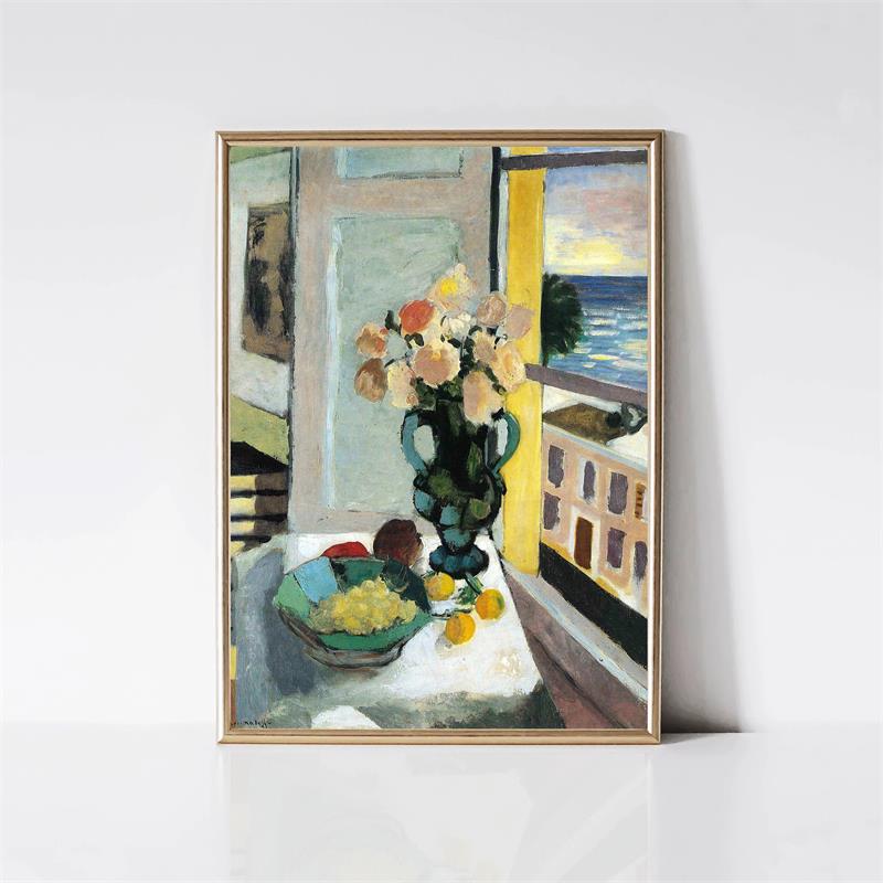 Henri Matisse Klassische Kunstwerke Buntes Landschaftsposter Frauenporträt Katze Blume Leinwanddruck Wandkunst für Zimmer Heimdekoration