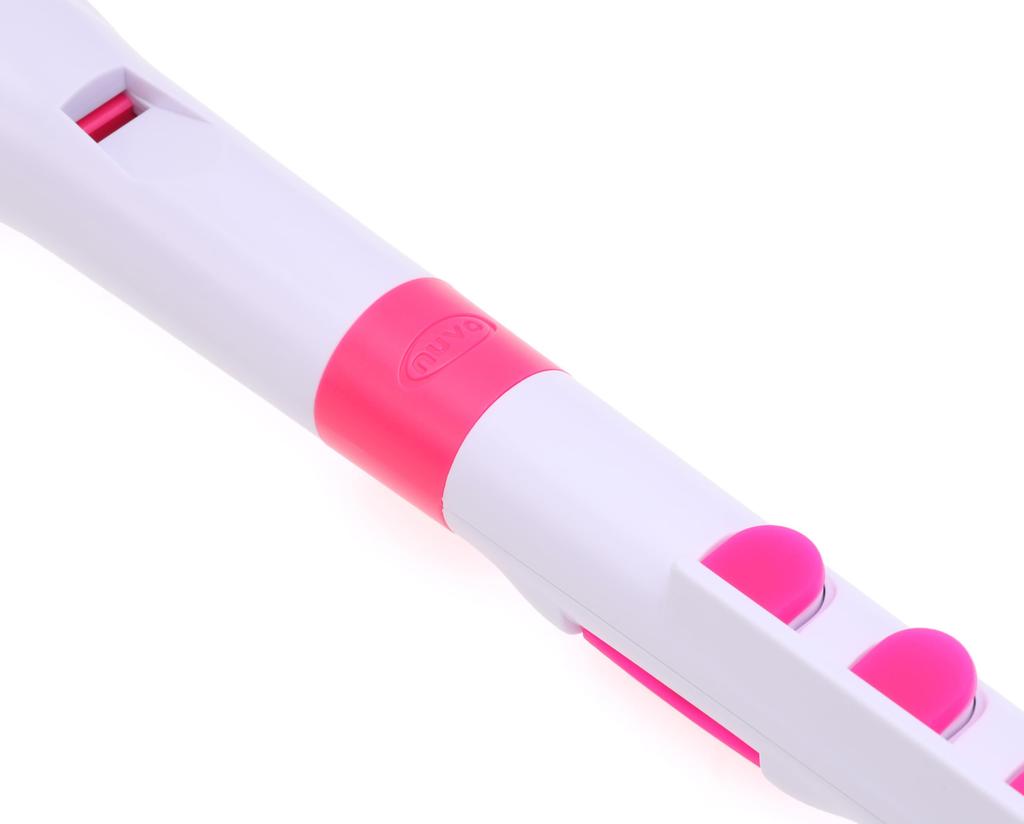 NUVO Recorder+ Baroque Soprano Recorder, White/Pink, Model N320RDWPK-B, with Case