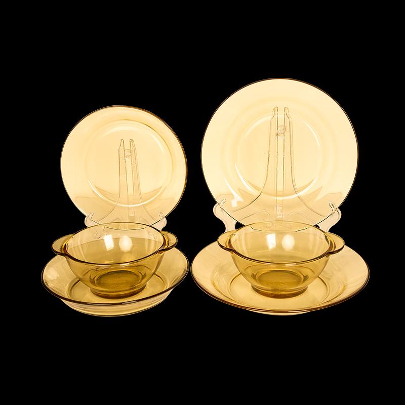 PYREX Corning Shiny Crystal Glass Tableware Set