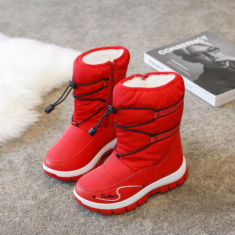 Winter Platform Girls Boots Fashion Casual Nonslip Outdoor Activity Shoes Children Plus Velvet Warm Waterproof Snow Boots