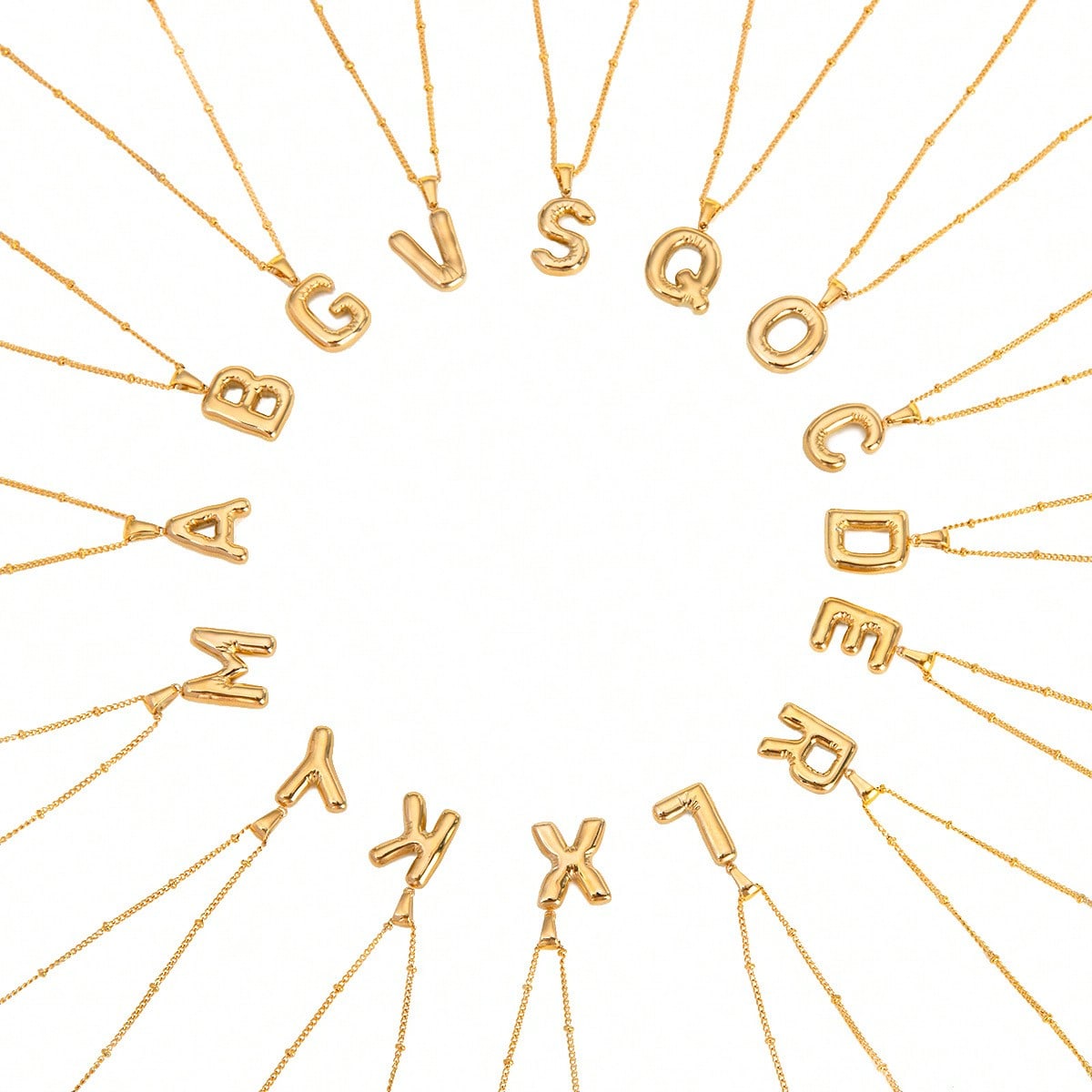 

Ожерелье из 18-каратного золота из нержавеющей стали с 26 буквами, ожерелье в форме пузыря, подарок для девушки, мамы и дочери Z золотой