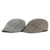 Autumn Winter Thick Newsboy Caps Men Classic Herringbon Beret Flat Caps Vintage Beret Gatsby Painters Hats Driver Ivy Hat Boina