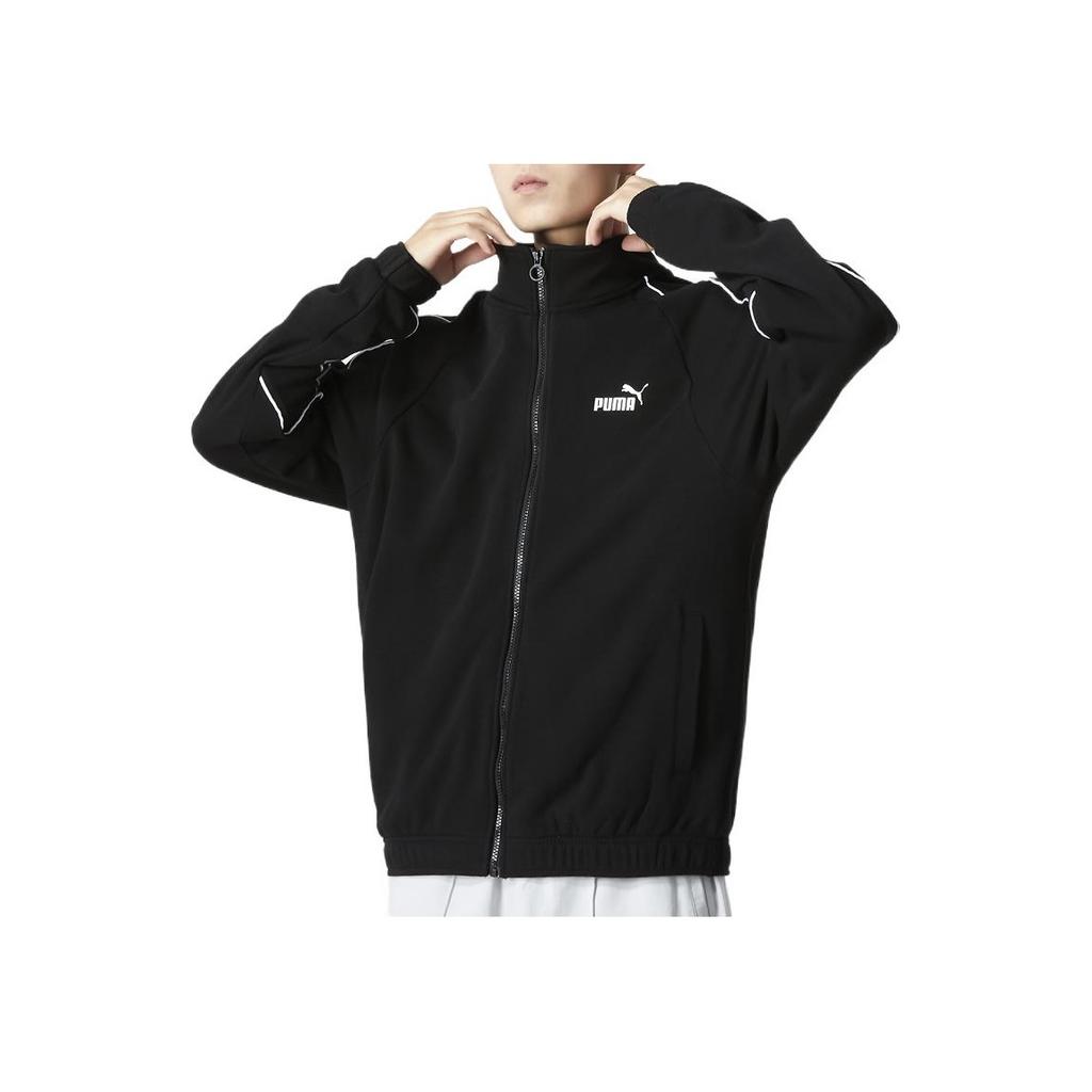 Puma Sports Fitness Training Comfortable Breathable Casual Knit Outdoor Logo Jacket Men Jackets Black 674644-01