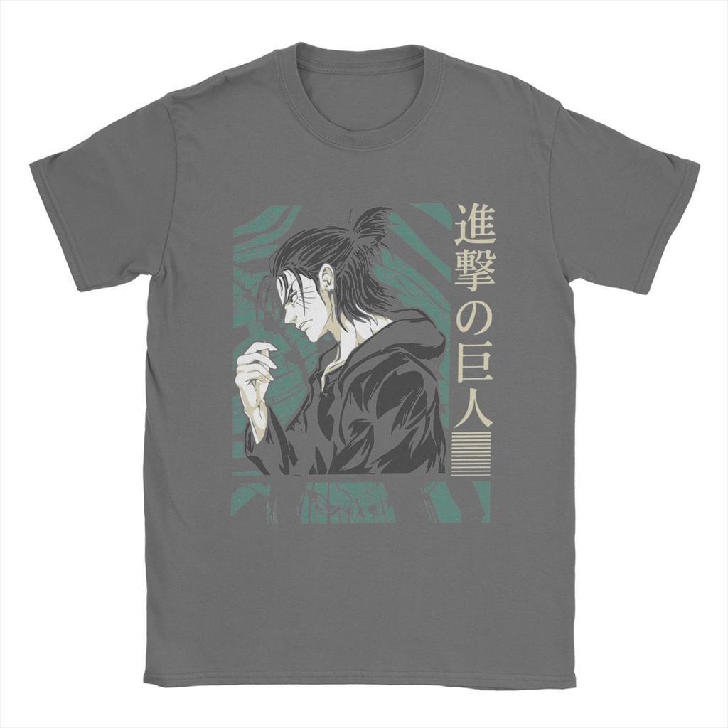 Humorvolle Hoffnung der Menschheit Eren Jeager Yeager AOT Anime T-Shirts Herren 100% Baumwolle T-Shirts Kurzarm T-Shirt Übergröße