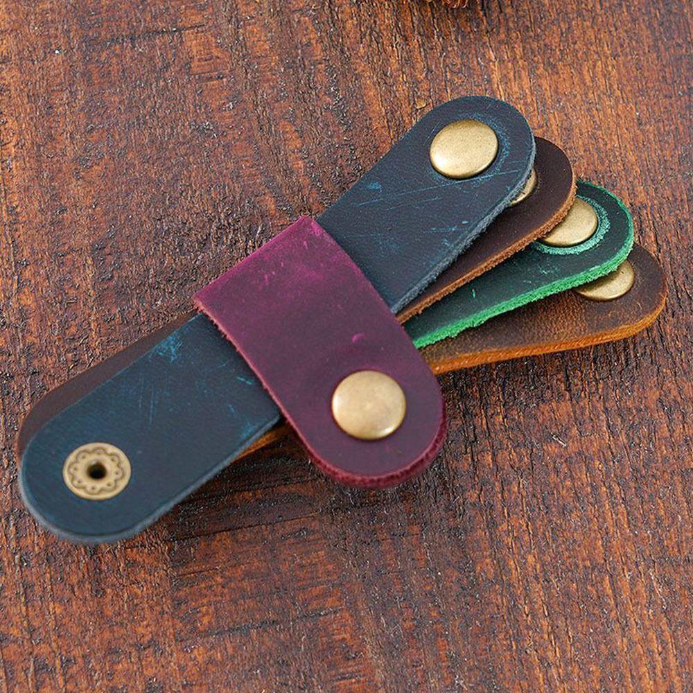 Organizer na kable, zwijacz do kabli, skórzany zwijacz, ładny zwijacz do kabli słuchawkowych, linia danych