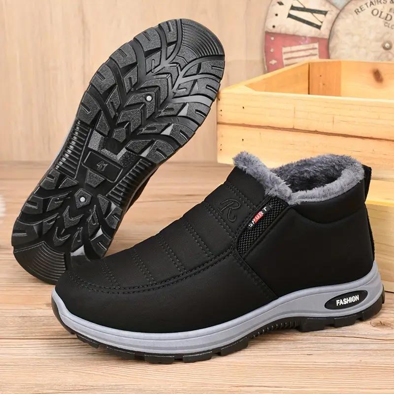 Nadměrná velikost 48 Ultra teplé zimní boty Unisex - Boty s tlustou podrážkou, Kotníkové boty s podšívkou s vysokou hustotou a technologií Thermal Lock, Zimní boty
