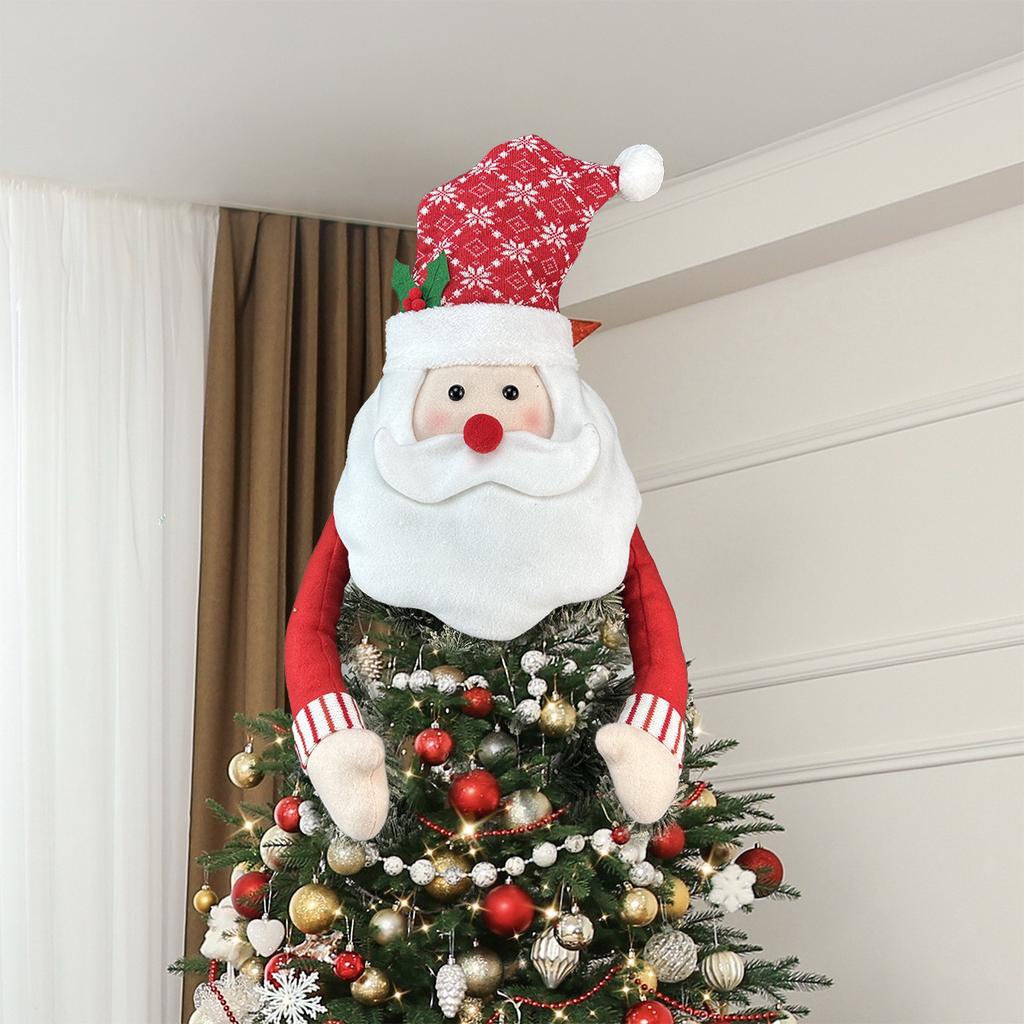 Christmas Tree Topper Xmas Tree Snowman Decoration Santa Claus Reindeer  Xmas Tree Ornaments Home Hotel Winter Party Supplies