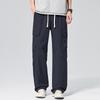 American tooling trendy brand loose straight long pants men's solid color fashion versatile wide leg drape lace-up casual pants