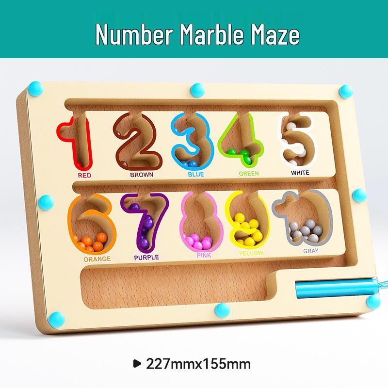 Children's Magnetic Bead Maze Toy: Educational Pen Control, Counting & Color Recognition Aid