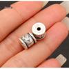 Ethnic-Style Sterling Silver S999 Fu Character Spacer Beads: Retro Barrel Ruyi Beads for DIY Lucky Silver Jewelry