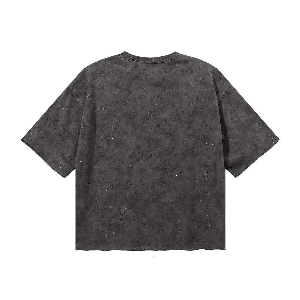 2026 Summer Men's Oversize T-Shirt, Demon Vampire Print Dark Street Vintage Washed Casual Short Sleeve Tee