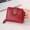 Women Retro Hollow Out Short Wallet Multi-Card Zipper Purse Clutch High Quality Multi Slot Card Wallet And Coin Purse Fashion Buckle Handbag