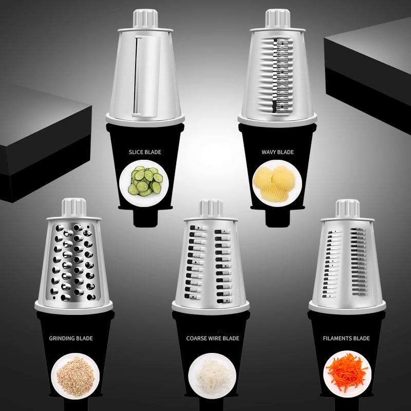 LFGB Certificated Manual Kitchen Vegetable Grater Quick Cutting Carrot Potato Onion Cucumber Slicer with Powerful Suction Cup