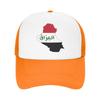 Iraq Map And Flag Sun Hats  Fashion Unisex Women Mesh Hip Hop Hats Wholesale Design Hunting Camping Baseball Caps Birthday Present