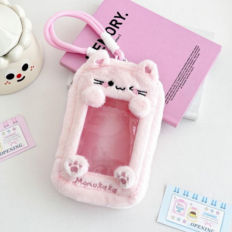 Cartoon Animal Plush Storage Bags for 13cm Cute Doll Display Plastic Protector Case Zipper Cosmetic Bag for Women Traveling Bags