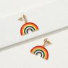 Fashionable Creative Rainbow Geometric Earrings For Women Alloy Material 2022