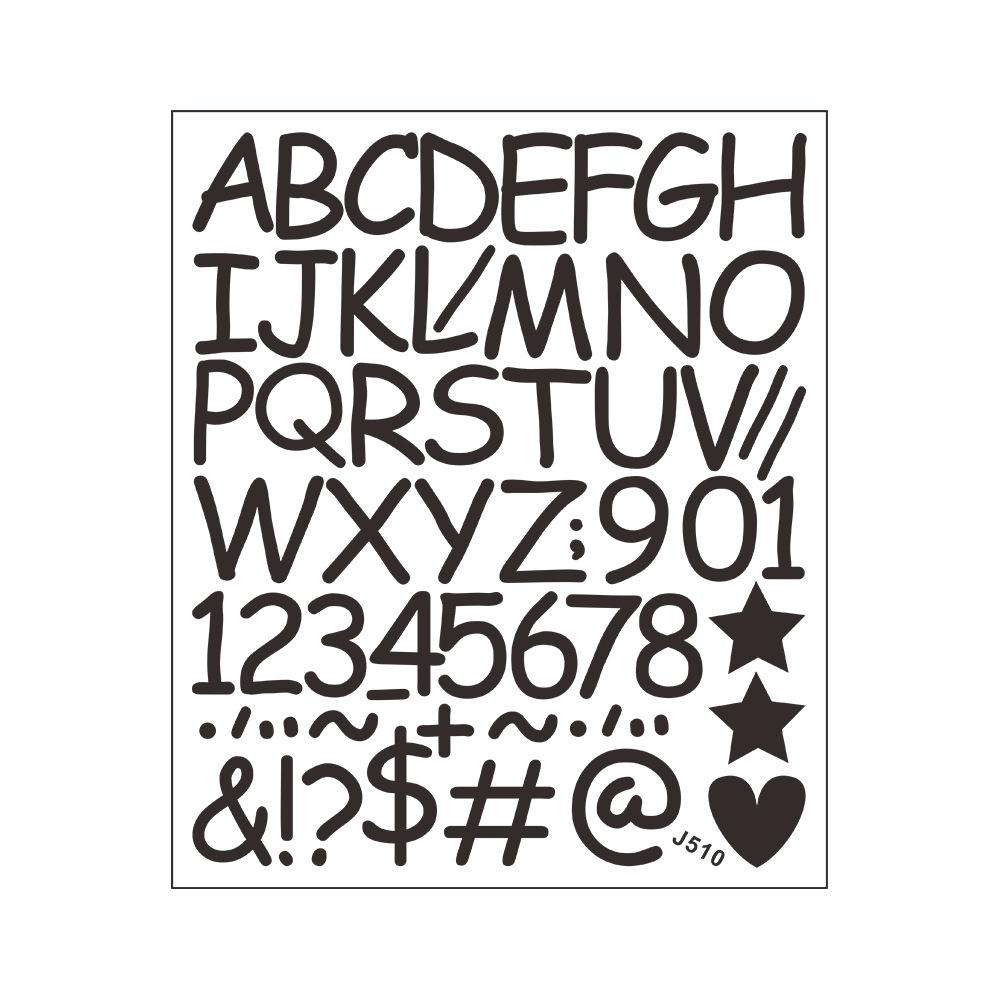 Faça Você Mesmo Embelezamento e Decoração do Quarto Infantil Adesivos de Parede com uma Combinação de Letras Inglesas Números Símbolos e Corações