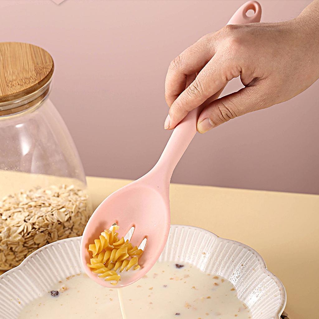 Silicone Slotted Spoon Heat Resistant Cooking Scoop Strainer Colander Serving Spoon for Stirring Serving Straining