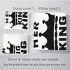 Letter Crown Bed Three-Piece Quilt Cover Bedroom Quilt Cover Pillowcase Bedding Direct Sales