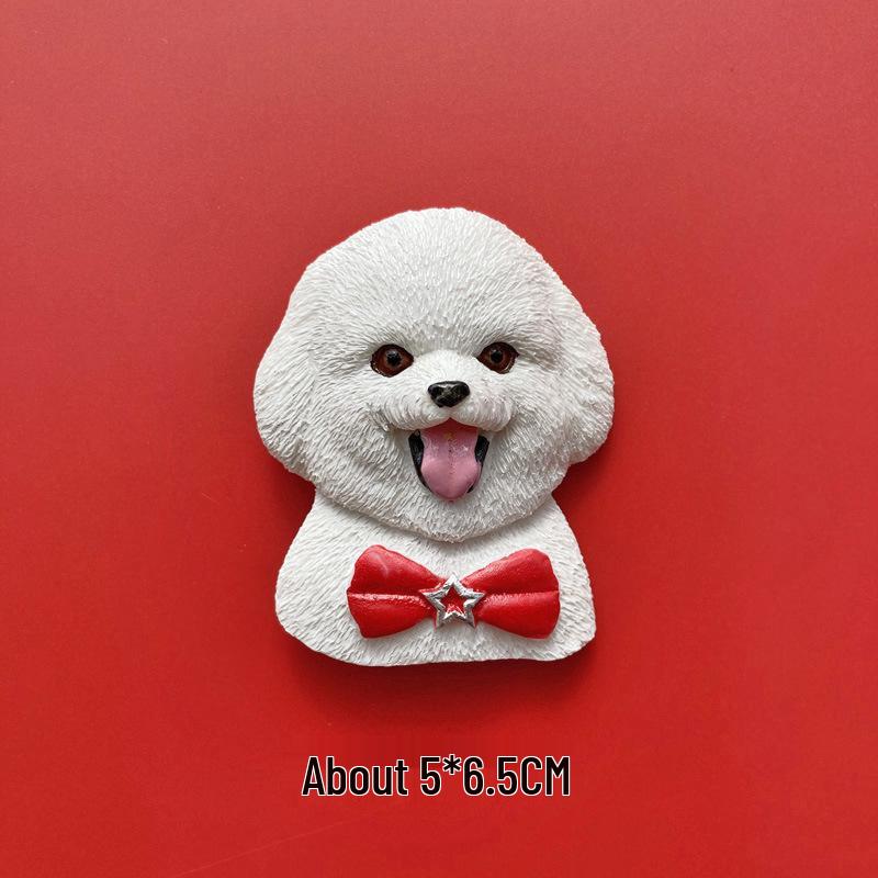 3D Shiba Inu & Pomeranian Dog Fridge Magnet - Teddy Magnetic Pet Decor Sticker