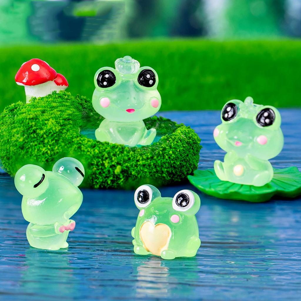 12 Cute Frog Resin Luminous Tree Elf Movie Character Garden Landscape Collection Gift Miniatures, Figurines, Decor, Bonsai, Ornaments,