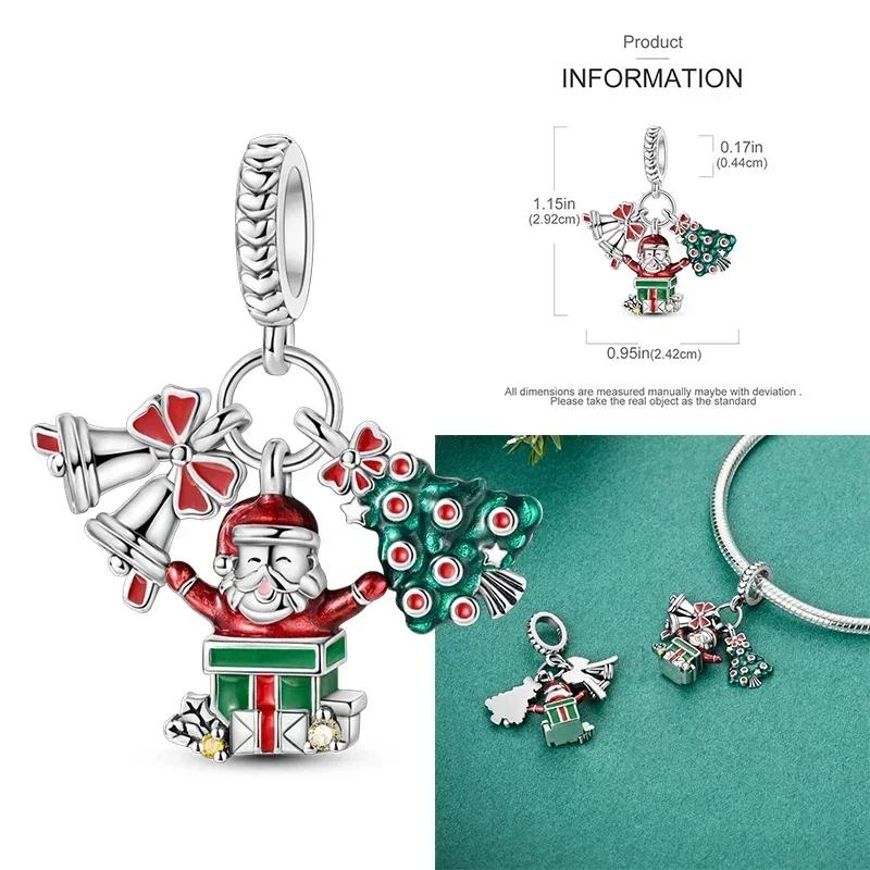 Christmas Charms Copper Christmas Tree Santa Claus Ice Boot Snowflake Pendant Beads Fit Bracelet Diy Jewelry