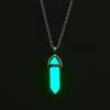 JWER Hexagonal Column Crystal Pendant Natural Stone Quartz Necklaces Silver Color Chain Necklace For Women Men Fashion Jewelry