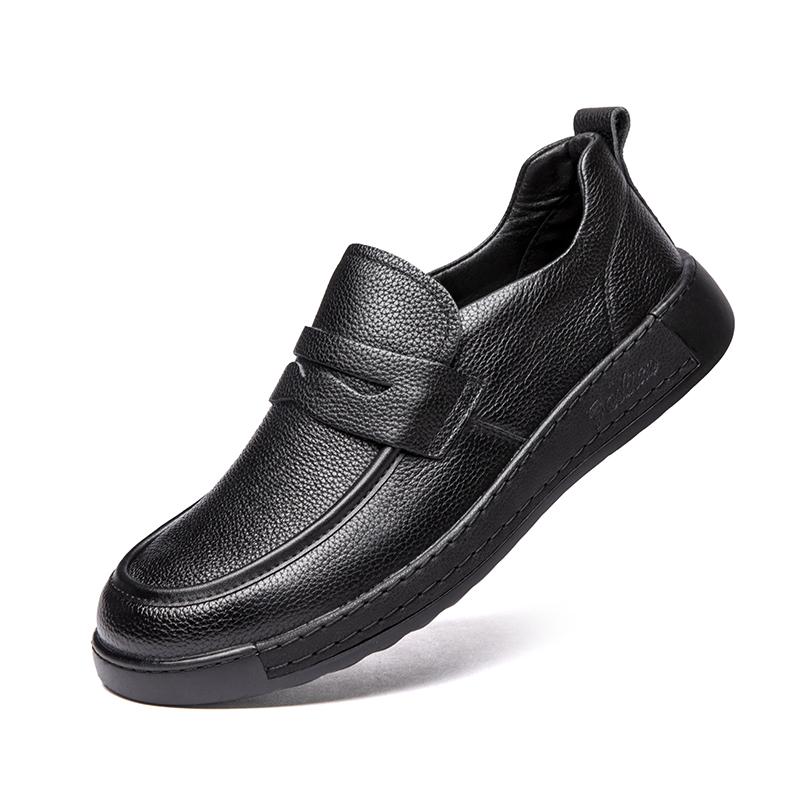 Fashion New Men Luxury Leather Genuine Leather Dress Shoes Fashion Soft Bottom Slip-on Loafers Comfy Casual Leather Business Fomal Shoes