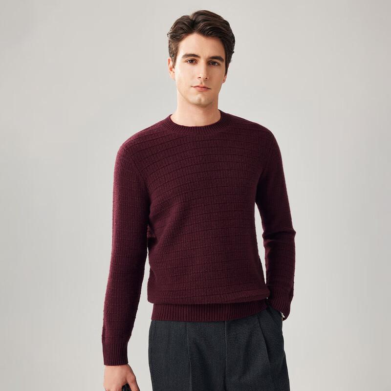 Zhaojun Men's 100% Cashmere Plaid Knit Pullover Sweater