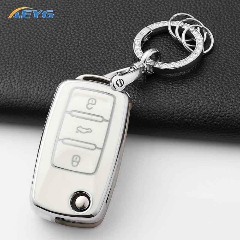 Fit For Vw Bora Polo Tiguan Jetta Passat B5 B6 B7 Golf Beetle Fit For Skoda Octavia Tpu Auto Key Fob Cover Full Case Housing Fit For Volkswagen