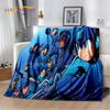 Rockman Megaman Cartoon Plush Flannel Throw Blanket for Bedroom Living Room Sofa Picnic Cover Kids Soft Cozy