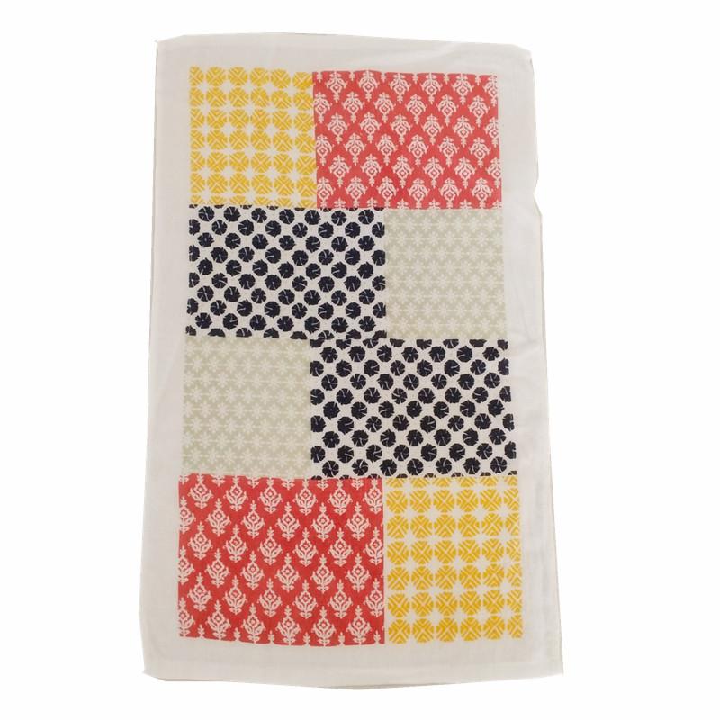 1Pc 38x63cm Colorful Flower Printed Cotton Tea Towel Kitchen Dishcloth Water Absorption Household Cleaning Cloth