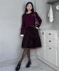 City Breeze Corduroy Color Block Skirt_Brown