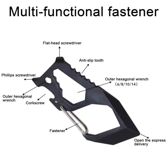 Quick Release Buckle Multifunctional Tool Spanner Anti-rust High Strength Portable Bottle Opener Carabiner Outdoor Camping Travel Survival Gear