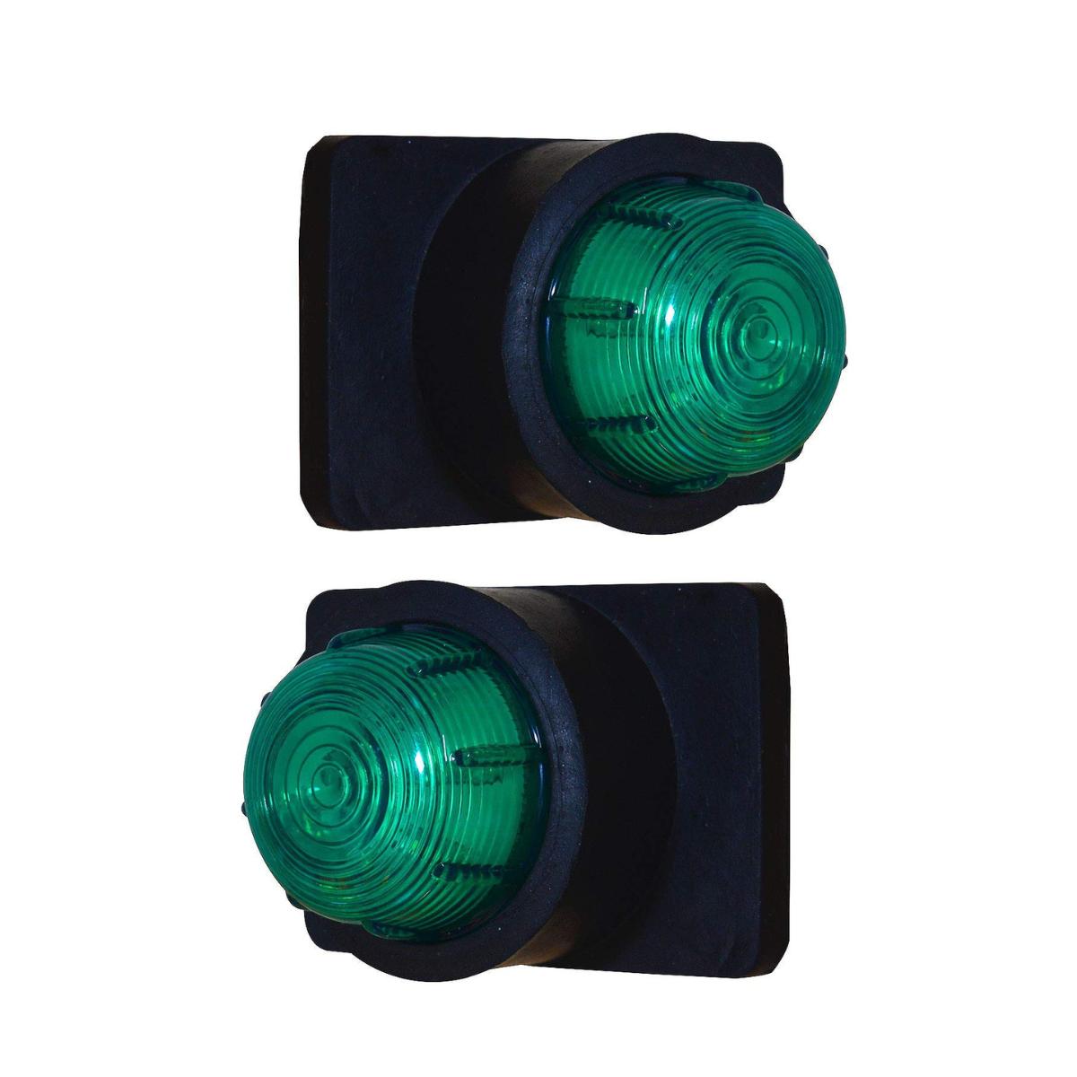 APSMOTIV Пара зеленых габаритных огней с лампочками 12 В, подходит для грузовика, прицепа зелёный