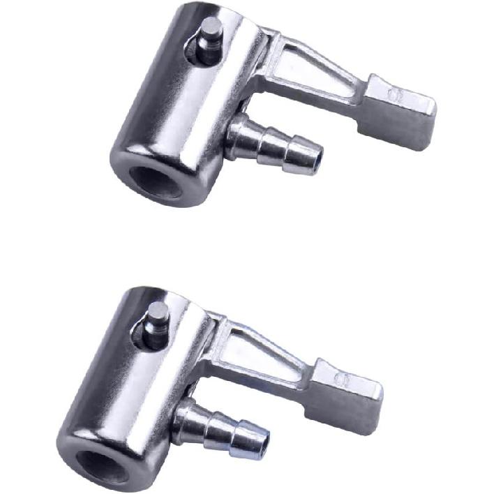 1/4" Lock On All Metal Air Chuck,Mini Air Compressor Portable Tire Inflator Tire Chuck, Hose End with Barb Connector for Hose Repair Inflate