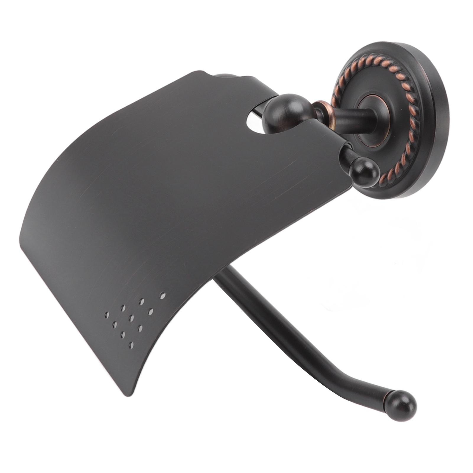 

Wall Mounted Rolling Tissue Hanger Ancient Twist Roll Paper Holder for Bathroom Kitchen Under Cabinet Black