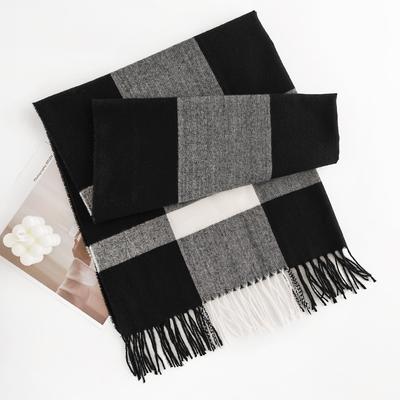 Autumn and Winter New Plaid Scarf Women's Fashion Commuting Imitation Cashmere Scarf Simple and Generous Plaid Scarf Warm Shawl