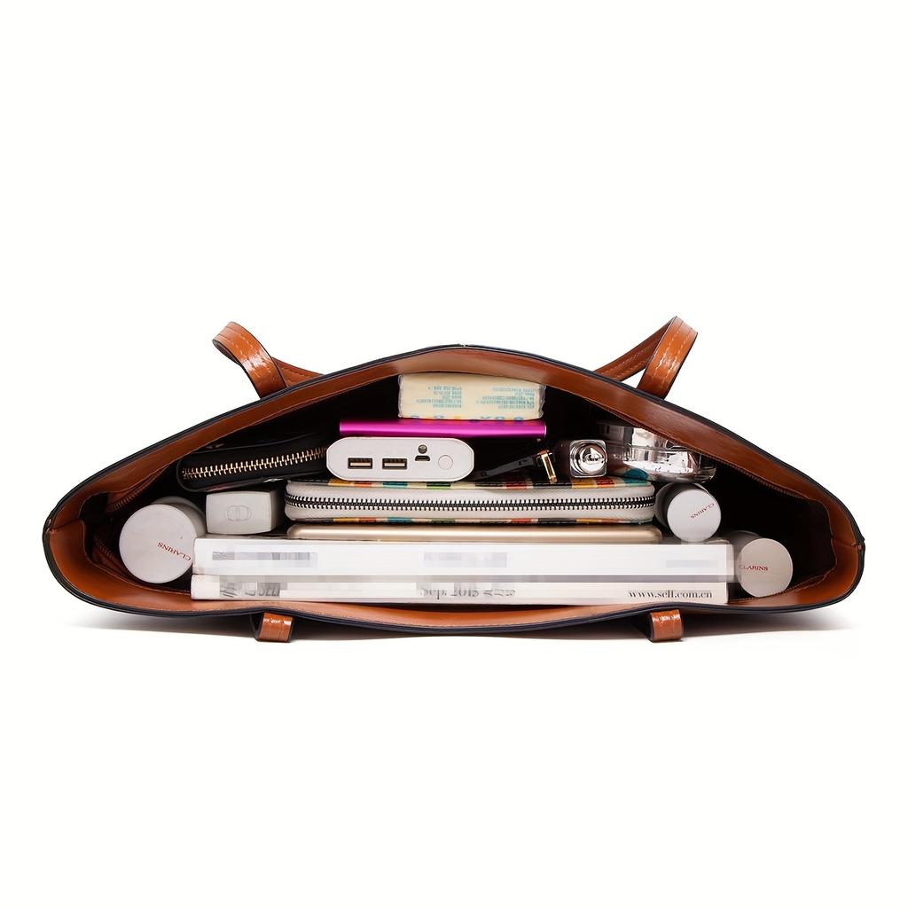 Oil Wax Shoulder Bag for Women European and American Fashion Large Capacity Cross-border Portable Tote New