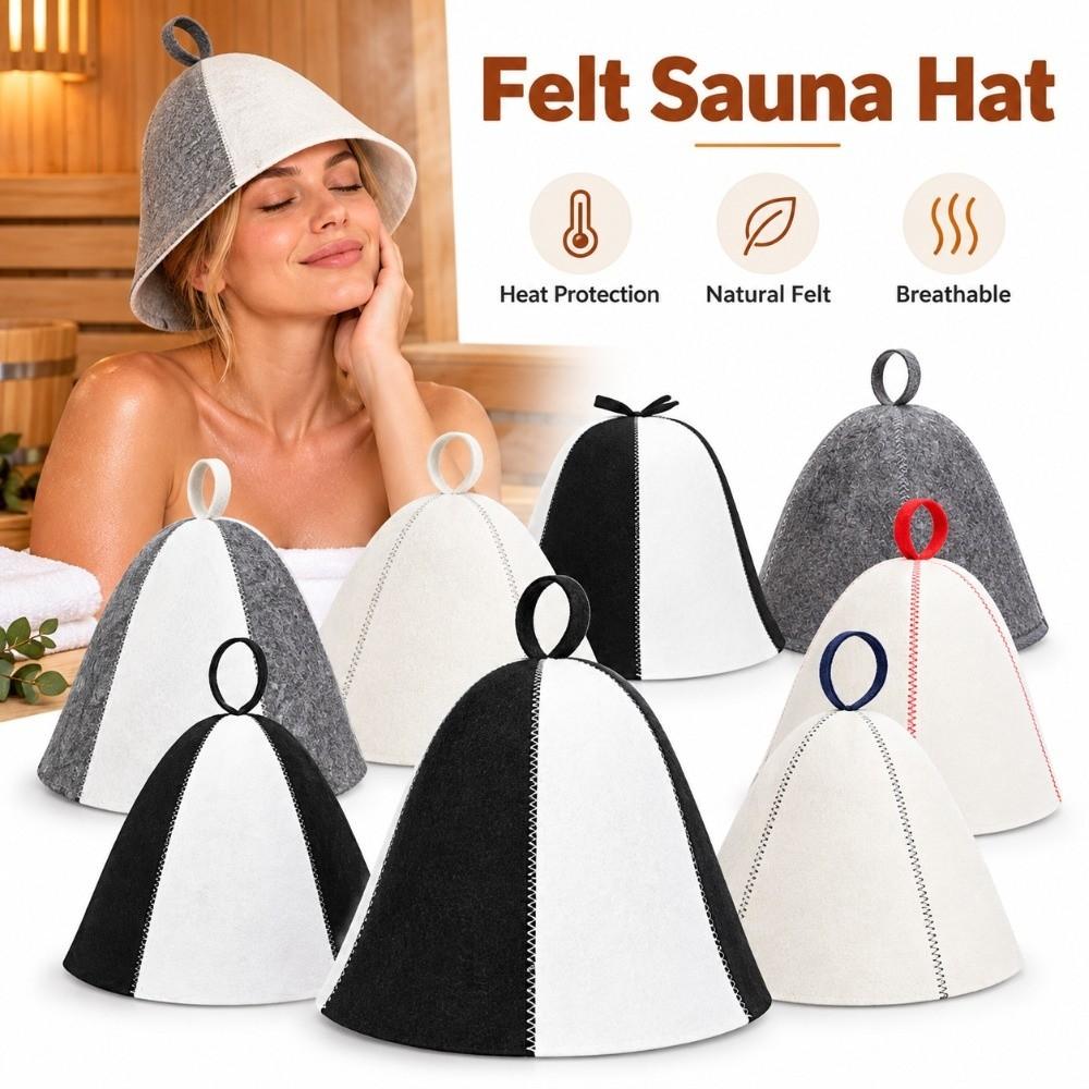 Absorbent Sauna Cap Felt Felt Sauna Cap Gifts Sauna Hat  Bathroom Accessories