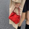 Shoulder Bag Suede Pleated Cloud Bag Handbag Solid Color Tote Bag Fashion Slouchy Hobo Bags  Girls