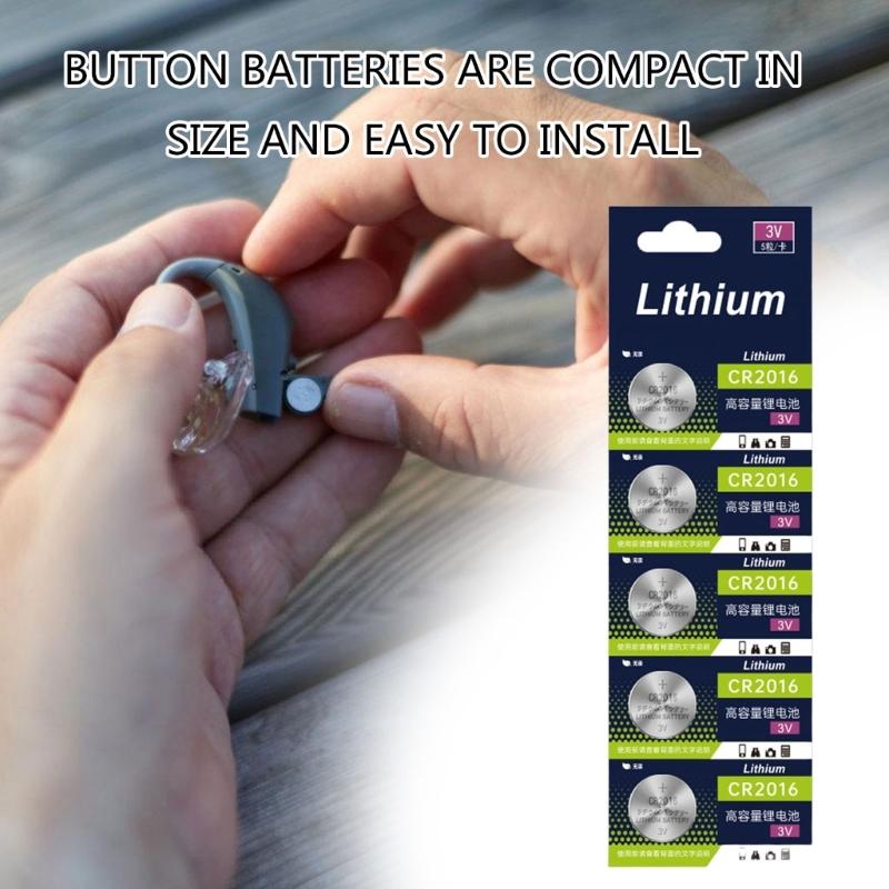 5pcs CR2016 Lithium Button Battery Long Lasting Power Cell Battery For Car Key Remote Controls Electronics Daily Use