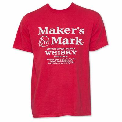Tricou roșu cu sigla MakerS Mark Whisky