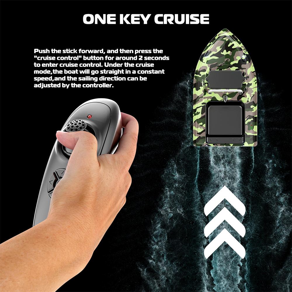 New Remote Control Fishing Bait Boat Dual Motor Fish Finder 4KG Loading Support Automatic Cruise/Route Correction Camouflage Bait Boat Fishing Gear
