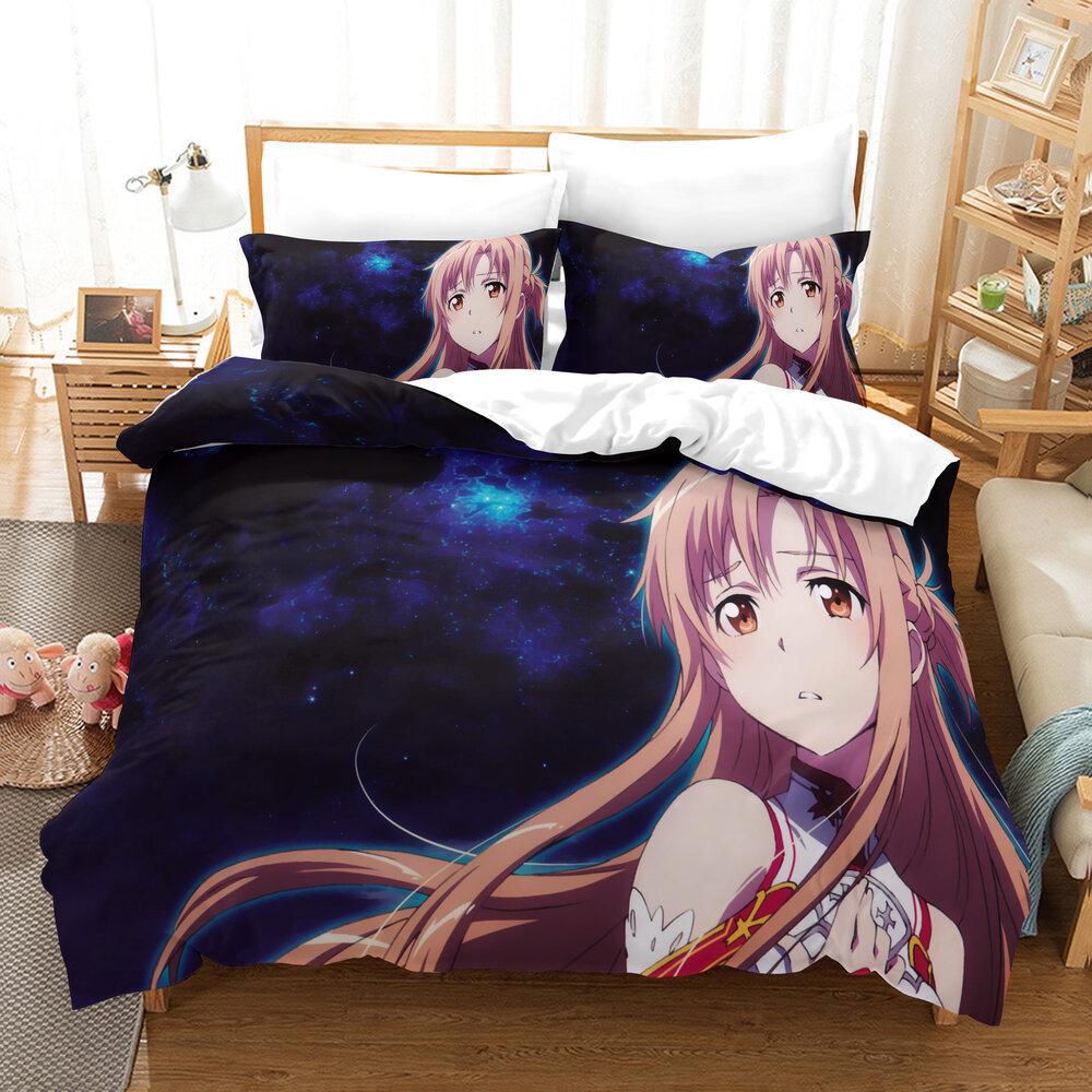 Japanese Cartoon Three-Piece Quilt Set Printing 3D Digital Printing Quilt Set