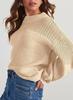 Women's Lantern Sleeve Round Neck Pullover Sweater