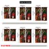 2pcs,2D plane printing Curtain Popular Christmas Candy Canes Holly Gift (4) Polyester Fabric (without rod) Decorations Outdoor