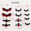 12/48pcs Halloween Bat Wall Stickers 3D Hollow Black Stickers for Halloween Party Home Room Horror House DIY Decoration Decals