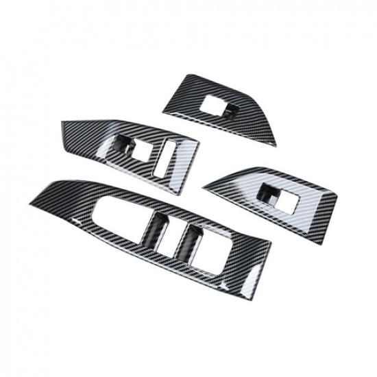 Carbon Fiber Interior Window Switch Panel Cover Trim For Nissan Rogue -