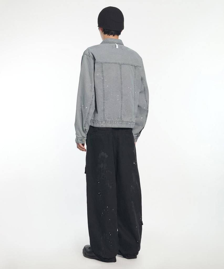 NOMANUAL Painted Trucker Jacket - Washed Gray